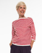 Maglia Cherry Manica 3/4 - Riga Bianco Rosso - immagine 3