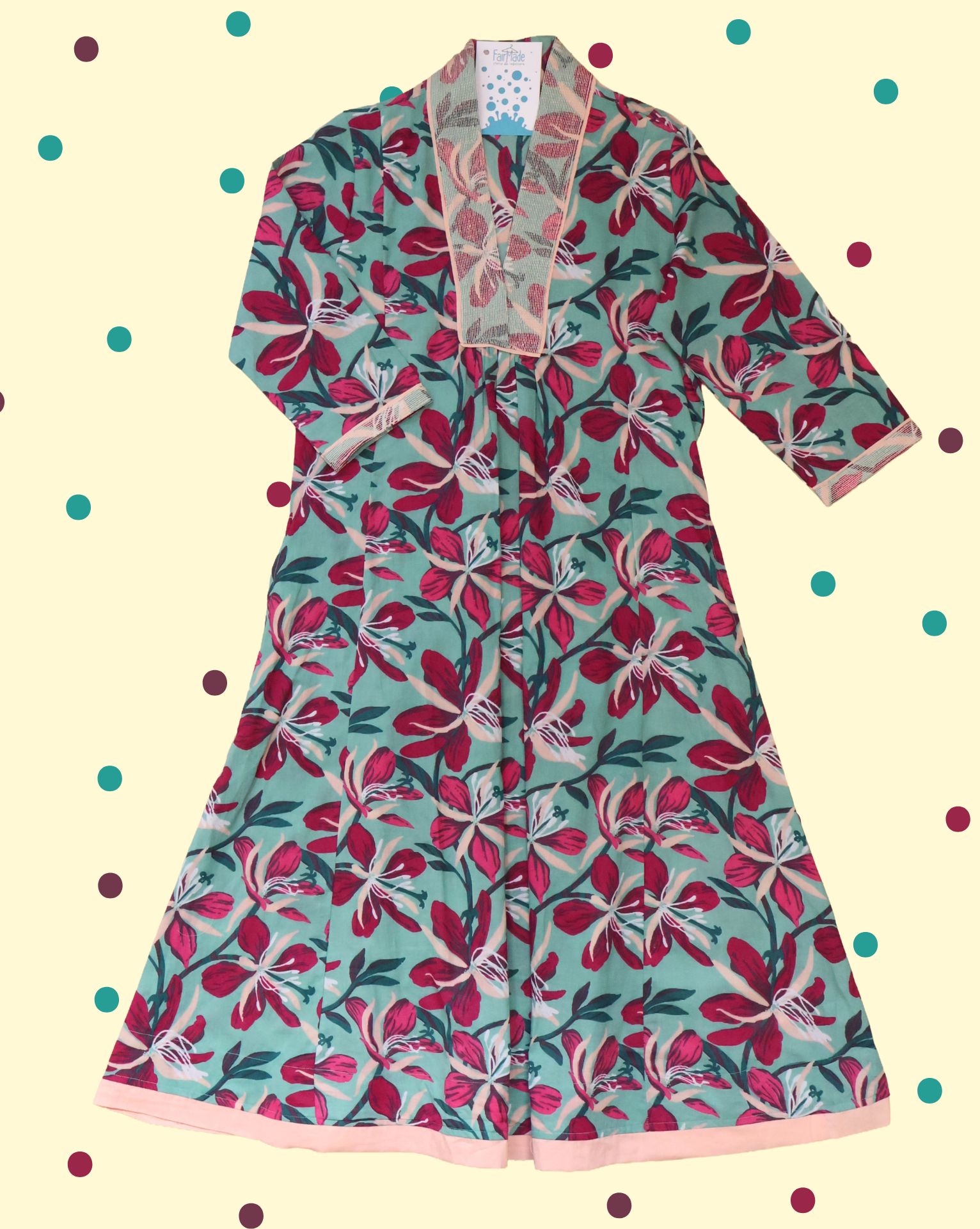 abitoghiacciolofloreale Abito Ghiacciolo Fiori - Magenta&Menta - immagine 1