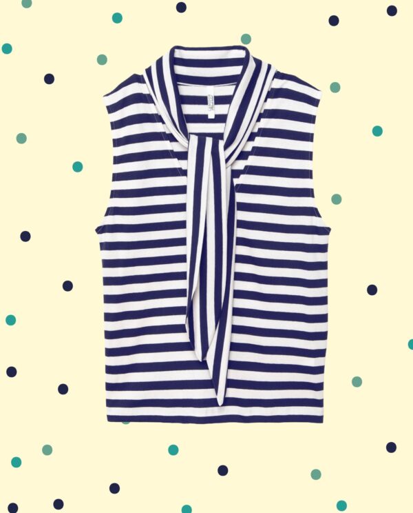 Top Poncha Riga - Bianco Blu Navy