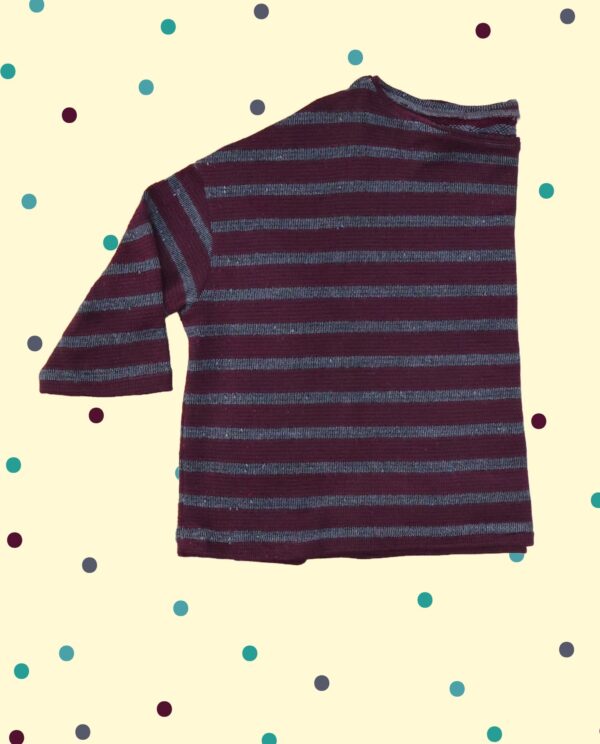 Maglia Box Pesto - Riga Borgogna Grigio