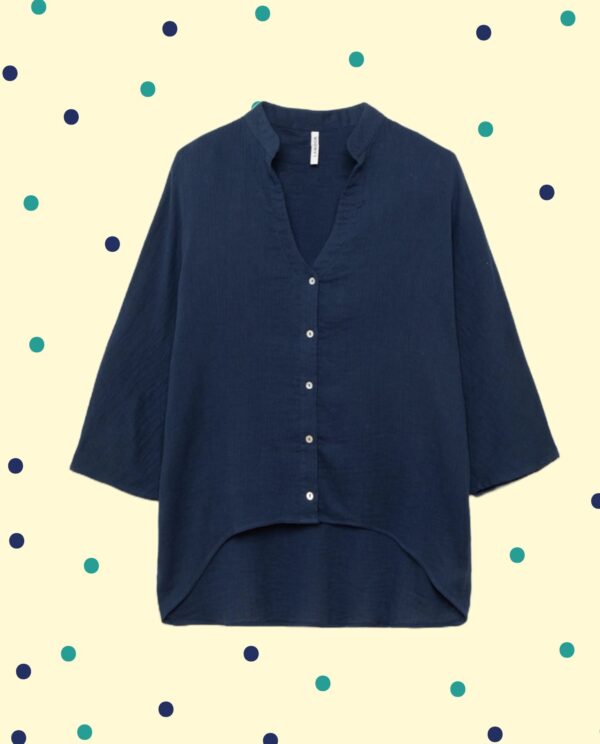 Camicia Poncha Over - Blu