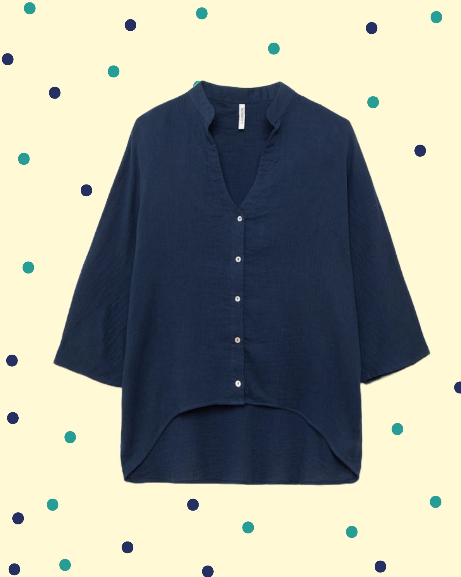 camiciaponchablu Camicia Poncha Over - Blu - immagine 1