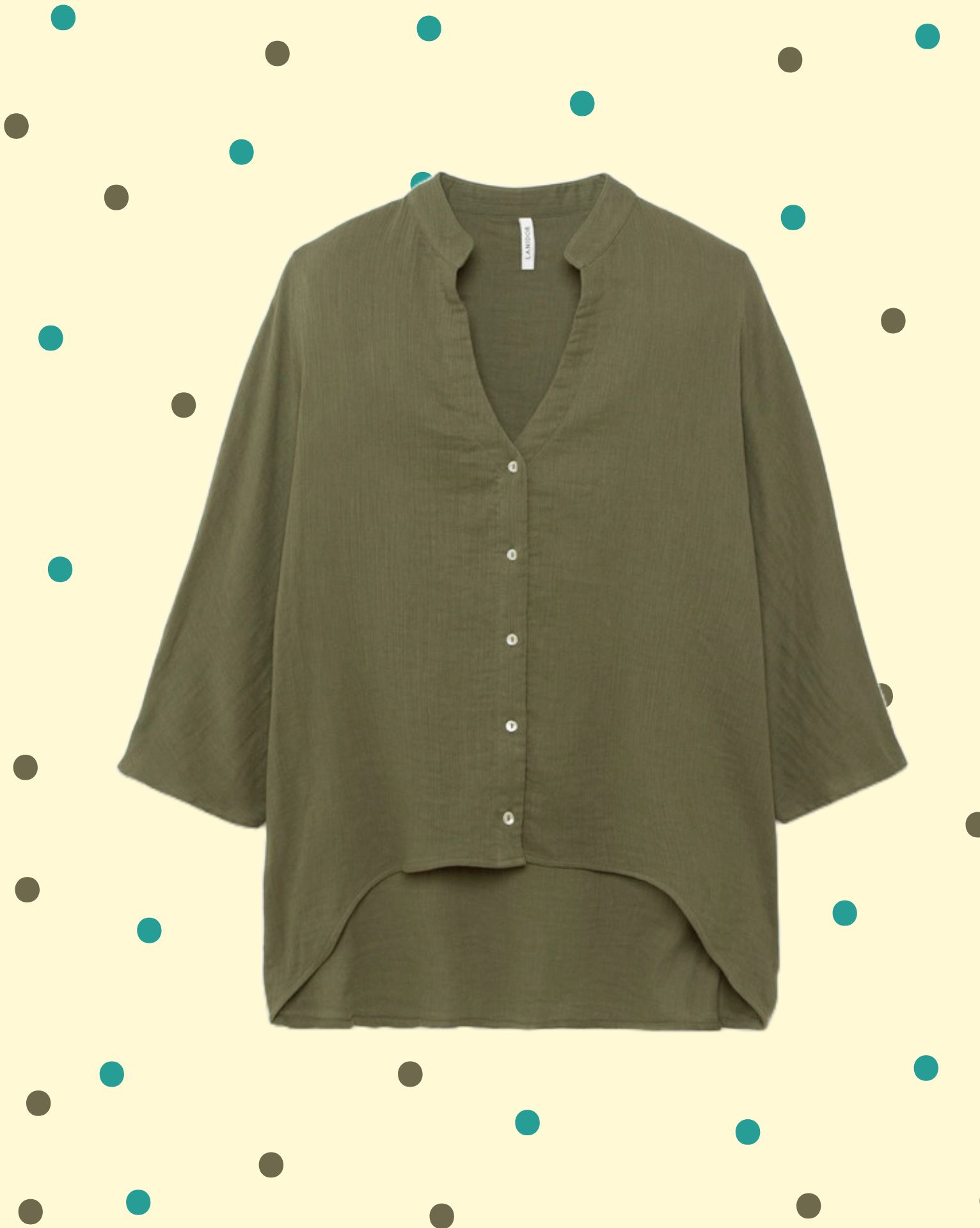 camiciaponchaverde Camicia Poncha Over - Verde Kaky - immagine 1
