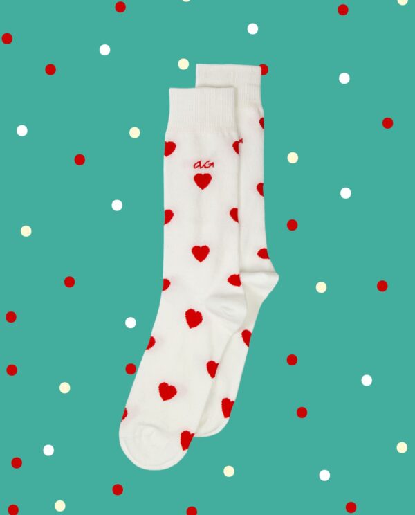 Calzini Cuori - Bianco Rosso