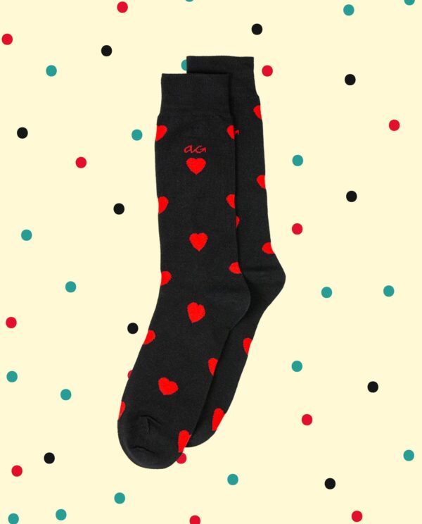 Calzini Cuori - Rosso Nero