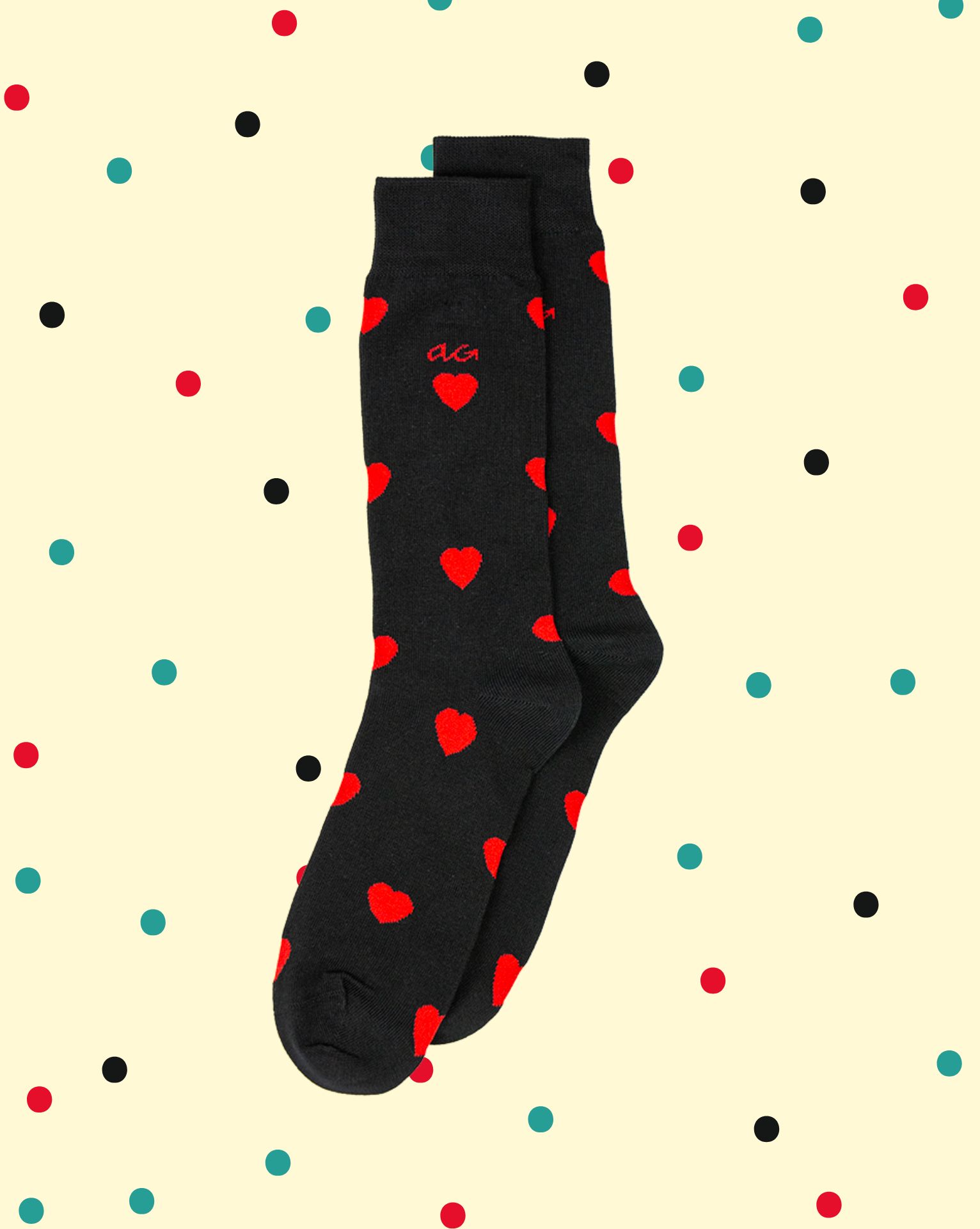 cuorirossonero Calzini Cuori - Rosso Nero - immagine 1