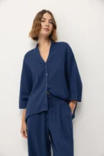 Camicia Poncha Over - Blu - immagine 3