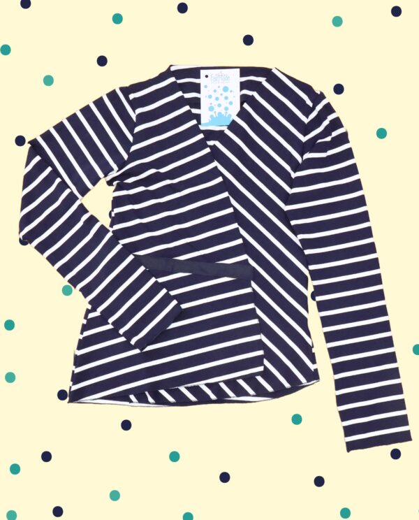 Top Asimmetrico Pesto - Riga Blu