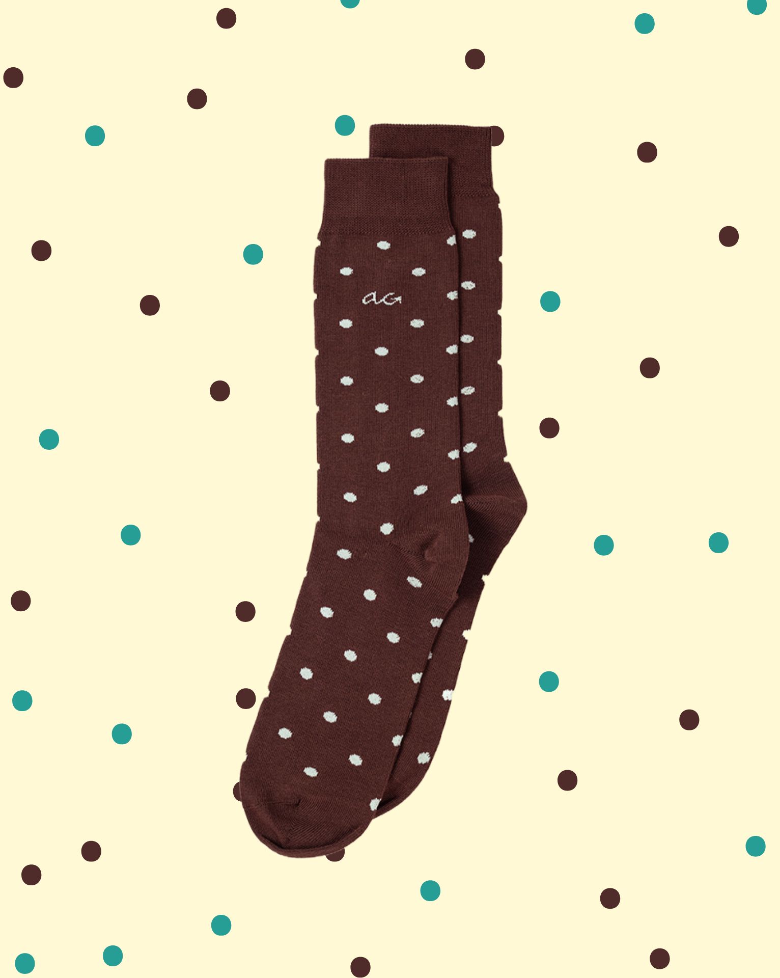 poisbiancocioccolato Calzini Pois Cotone Bio - Bianco Cioccolato - immagine 1