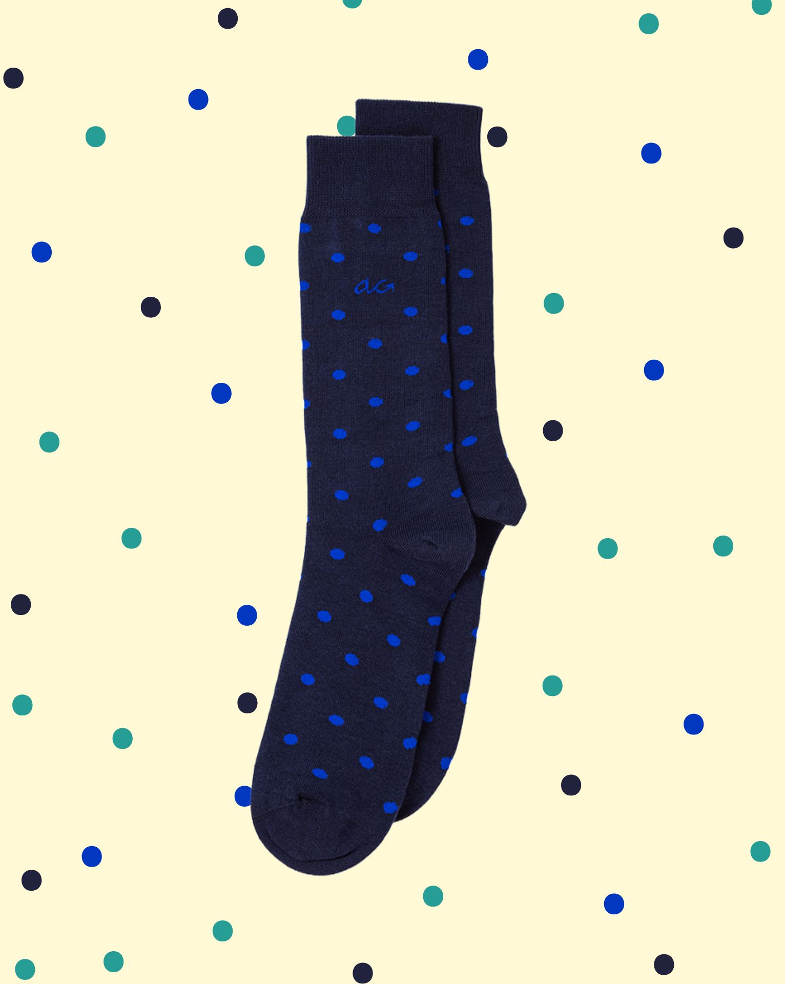 poisoceanoblu Calzini Pois Cotone Bio - Blu Oceano - immagine 1