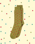 Calzini Pois Cotone Bio - Verde Rosso