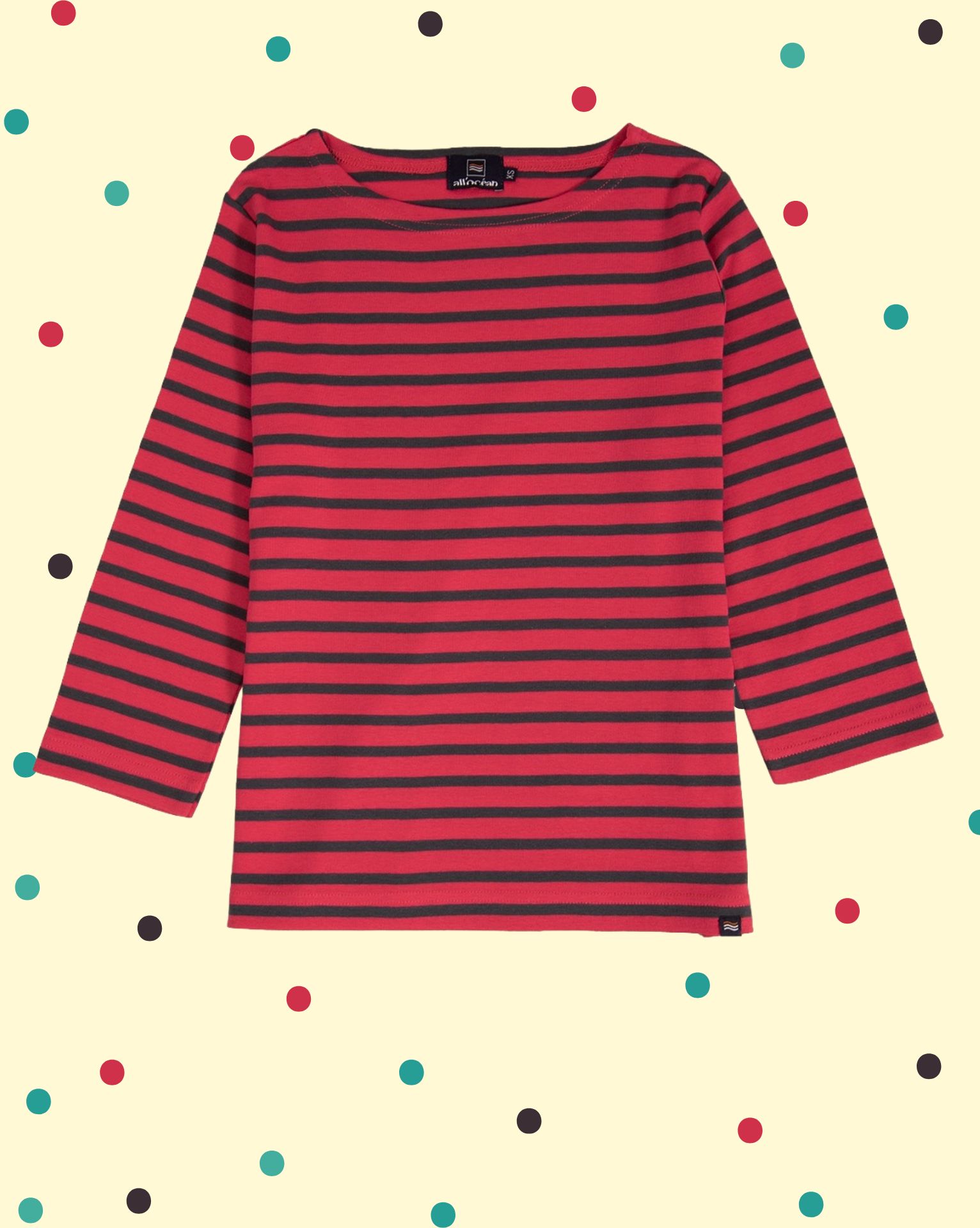 saporedisalefucsiamenta Maglia Sapore di Sale - Riga Fucsia Verde - immagine 1