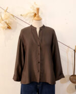 Camicia Tartufo Viscosa&Seta - Cioccolato - immagine 2