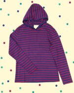 Maglia con Cappuccio Gelèe - Riga Blu Bordeaux