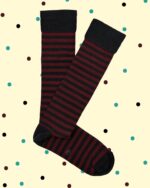 Calza Lunga Riga Sottile - Nero Bordeaux