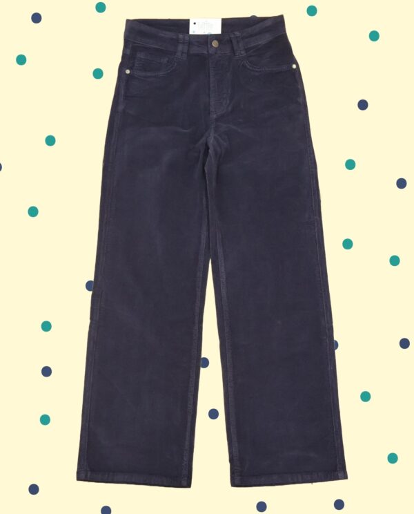Pantalone Erika Velluto Costine - Blu Notte