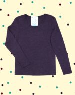 Maglia Lana Satèn - Riga Nero Viola